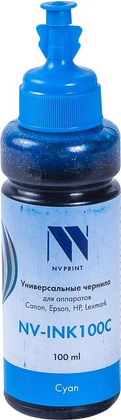 Чернила универсальные "NV Print" [NV-INK100UC] для Сanon/Epson/НР/Lexmark, 100мл, <Cyan>