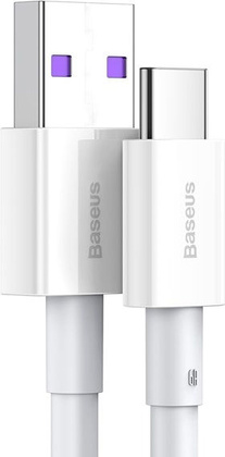 Кабель USB 2.0 - USB Type-C (1,0m) "Baseus" [CATYS-02] <White>, 6A