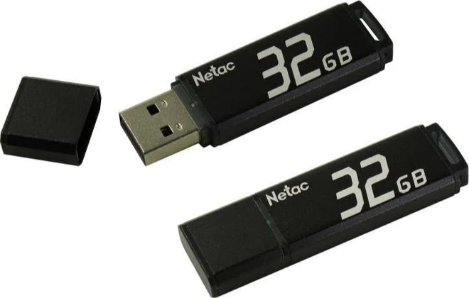 Накопитель USB 2.0 - 32Gb "Netac" [NT03U351N-032G-20BK] <Black>