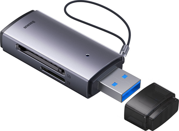 Картридер USB 3.0 - "Baseus" [WKQX060013] <Black>, SD/TF