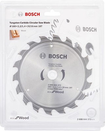 Диск пильный 160х20 мм 18 зуб "Bosch" [2.608.644.372], по дереву