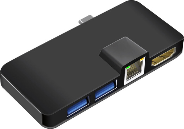 Переходник USB Type-C --> HDMI+RJ45+2xUSB 3.0 "Ginzzu" [GR-767UB]