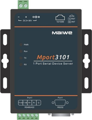 Переходник Maiwe Mport3101, 1 Port RS-232/422/485 (DB9M) в Ethernet