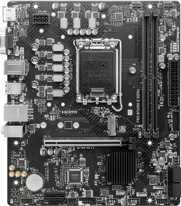 Мат.плата MSI PRO B760M-E (Intel B760), mATX, DDR4, VGA/HDMI [S-1700]