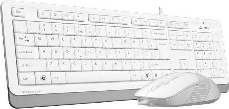 Комплект (клавиатура+мышь) A4Tech "Fstyler F1010", <White/Grey>; USB
