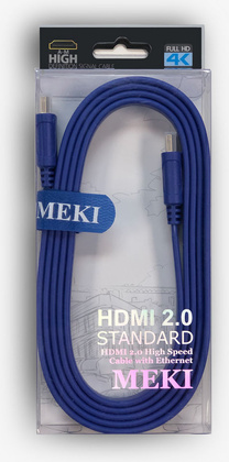 Кабель HDMI-HDMI - 2.0m "MEKI" [GH-T-2BE] v2.0 <Blue>