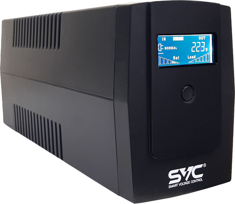 ИБП SVC [V-650-R-LCD] 650VA/390W, 2xSchuko, LCD
