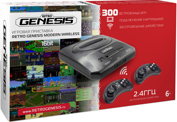 Игровая консоль "Retro Genesis" [ConSkDn93] <Black> Modern Wireless + 300 игр