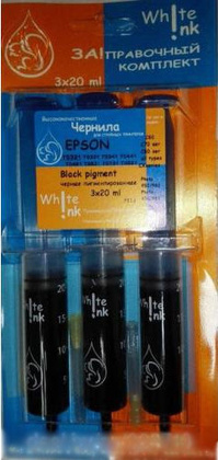Комплект для заправки WHITE-INK для HP/Canon/Lexmark Universal <Black Pigment> (INK-MATE)