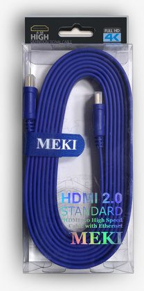 Кабель HDMI-HDMI - 3.0m "MEKI" [GH-T-3BE] v 2.0 <Blue>