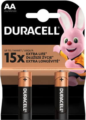 Набор батареек (AAx2шт.) - "DURACELL" [LR6/MN1500]; Alkaline; блистер