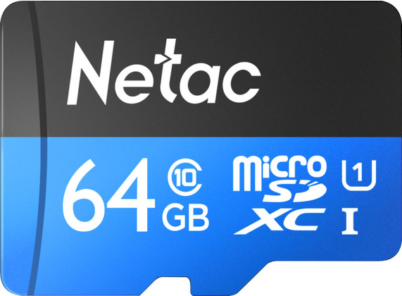 Карта памяти microSDXC 64Gb "Netac" [NT02P500STN-064G-N] Class 10 UHS-I U3 (OEM)