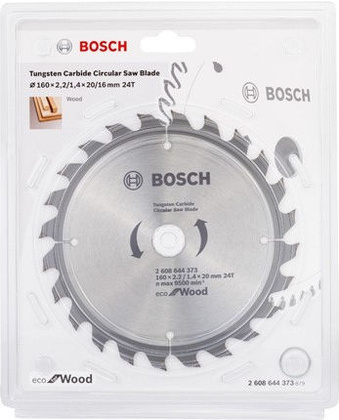 Диск пильный 160х20 мм 24 зуб "Bosch" [2.608.644.373], по дереву