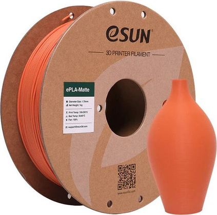 Пластик ePLA-Matte "Esun" [ePLA-Matte-P175T1], 1.75 мм, <Tangerine>, 1кг.