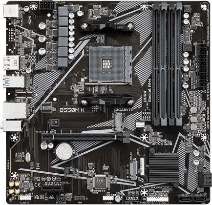 Мат.плата Gigabyte B550M K, (AMD B550), mATX, DDR4, HDMI/DP [S-AM4]