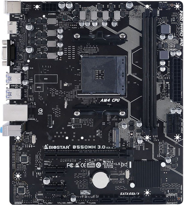 Мат.плата Biostar B550MH 3.0 Ver. 6.1 (AMD B550), mATX, DDR4, VGA/HDMI [S-AM4]