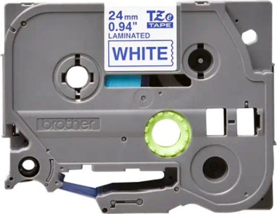оригинальная кассета с лентой для печати наклеек синим на белом фоне, ширина: 24 мм.