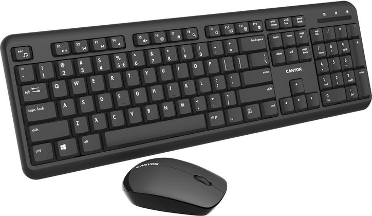 Комплект (клавиатура+мышь) Canyon [CNS-HSETW02-RU] <Black>