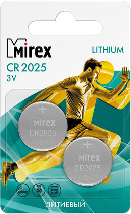 Батарейка (CR2025x2шт.) "Mirex" [CR2025-E2] Lithium, блистер