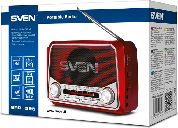 Радиоприемник "SVEN" [SRP-525] <Red>