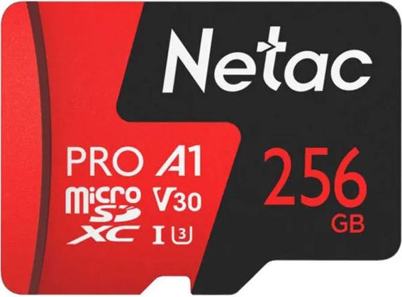 Карта памяти microSDXC 256Gb "Netac" [NT02P500PRO-256G-S] Class 10 UHS-I, V30/A1/C10