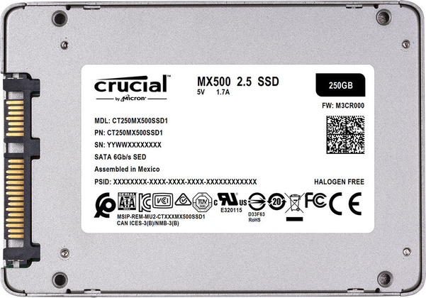 SSD 250 Гб Crucial MX500 (CT250MX500SSD1)