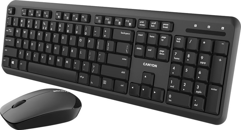 Комплект (клавиатура+мышь) Canyon [CNS-HSETW02-RU] <Black>