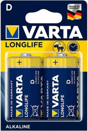 Набор батареек (Dx2шт.) - "Varta" [LR20]; Mono longlife extra; Alkaline; блистер[4120]