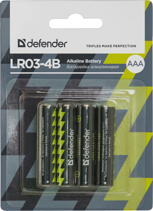 Батарейка Defender LR03-4B AAA (LR03)