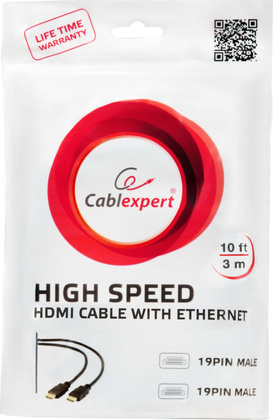 Кабель HDMI-HDMI - 3.0m "Cablexpert" [CC-HDMI4-W-10] <White>